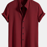 Chemise Homme Col Mao à Manches Courtes
