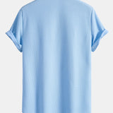 Chemise Homme Col Mao à Manches Courtes
