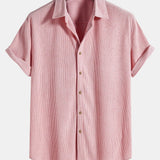Chemise Homme en Lin à Manches Courtes