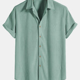 Chemise Homme en Lin à Manches Courtes