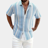 Chemise Homme Rayée à Manches Courtes