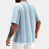 Chemise Homme Rayée à Manches Courtes