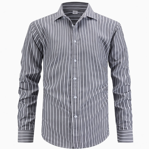 Chemise Homme Rayée à Manches Longues