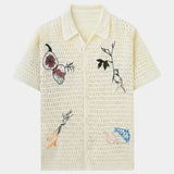 Polo Homme en Maille Ajourée Brodée