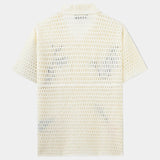 Polo Homme en Maille Ajourée Brodée