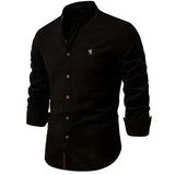 Chemise Homme Ajustée à Col Montant