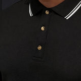Polo Homme Texturé à Manches Courtes