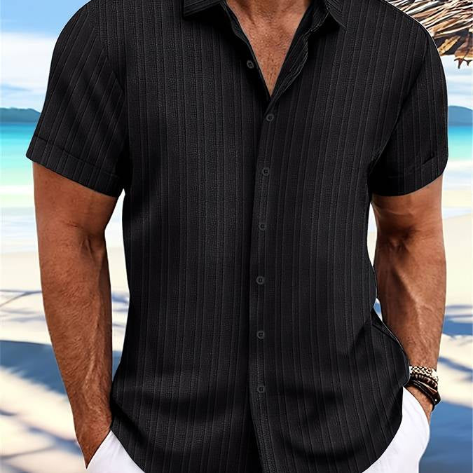 Chemise Texturée à Manches Courtes