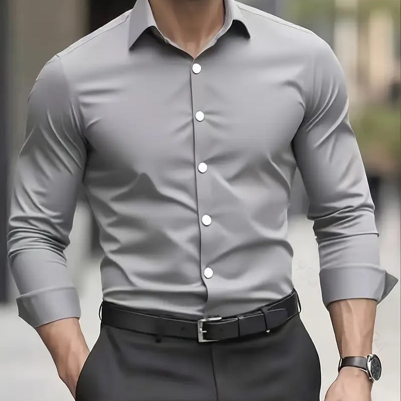 Chemise Homme Ajustée à Col Classique