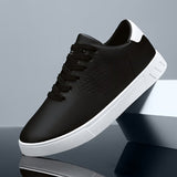 Baskets homme perforées en simili cuir mat