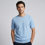 T-Shirt Homme en Maille Fine Col Rond