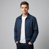 Blouson Homme Zippé à Col Montant