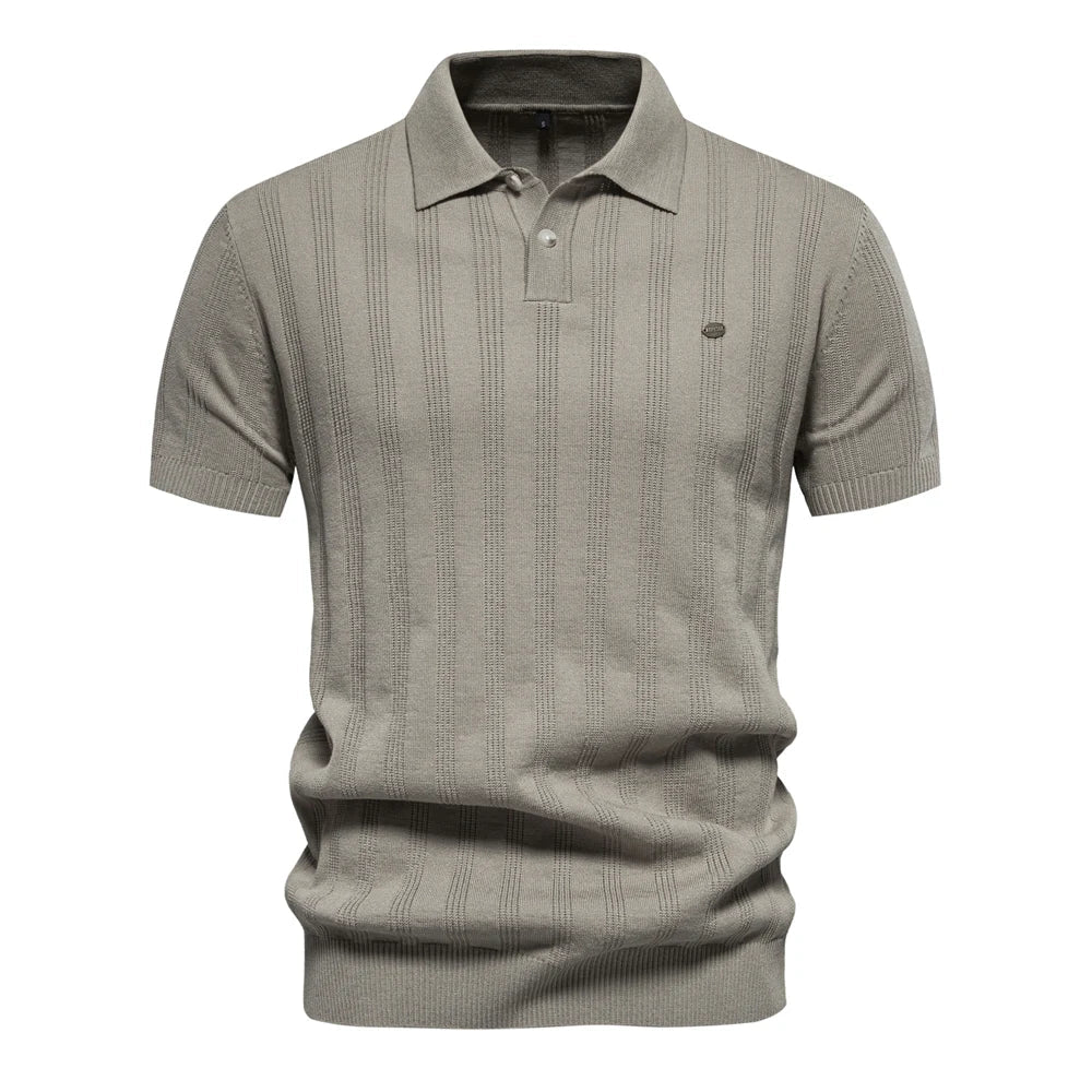 Polo Maille Verticale à Col Classique