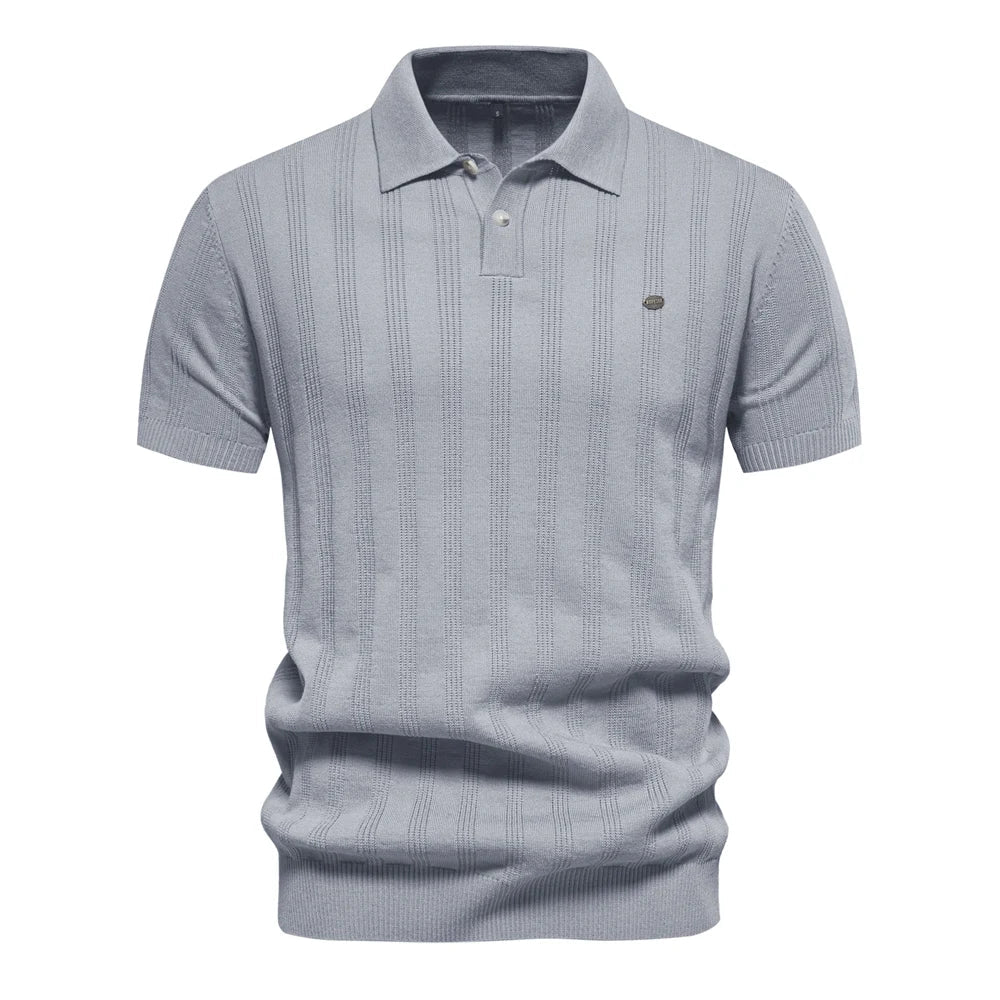 Polo Maille Verticale à Col Classique