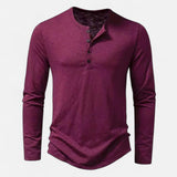 Ancienne Monde | Henley Homme Manches Longues Coton Slim Fit