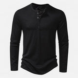 Ancienne Monde | Henley Homme Manches Longues Coton Slim Fit