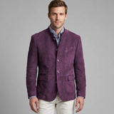 Blazer Homme Col Mao Ajusté