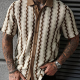 Chemise Homme à Rayures Verticales Texturées