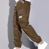 Pantalon Cargo Ample à Taille Élastique