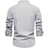 Chemise Homme Ajustée à Col Montant