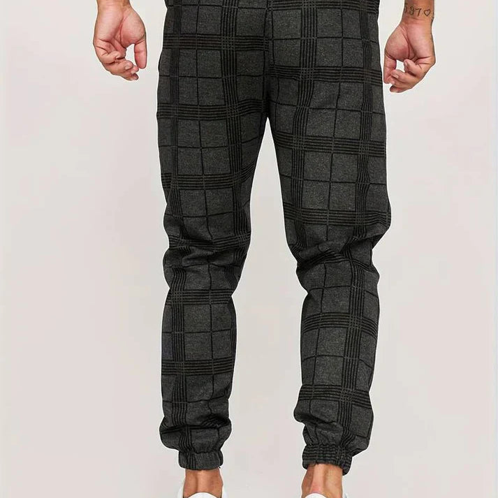 Jogger à Carreaux Coupe Fuselée