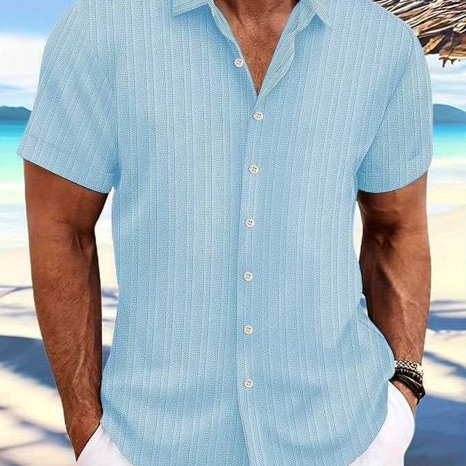 Chemise Texturée à Manches Courtes