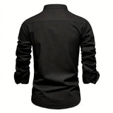 Chemise Homme Ajustée à Col Montant