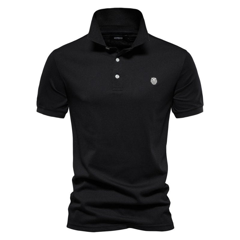 Polo Classique Brodé à Col Boutonné