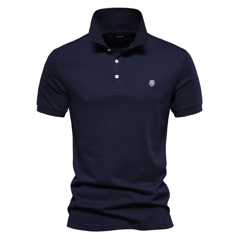 Polo Classique Brodé à Col Boutonné