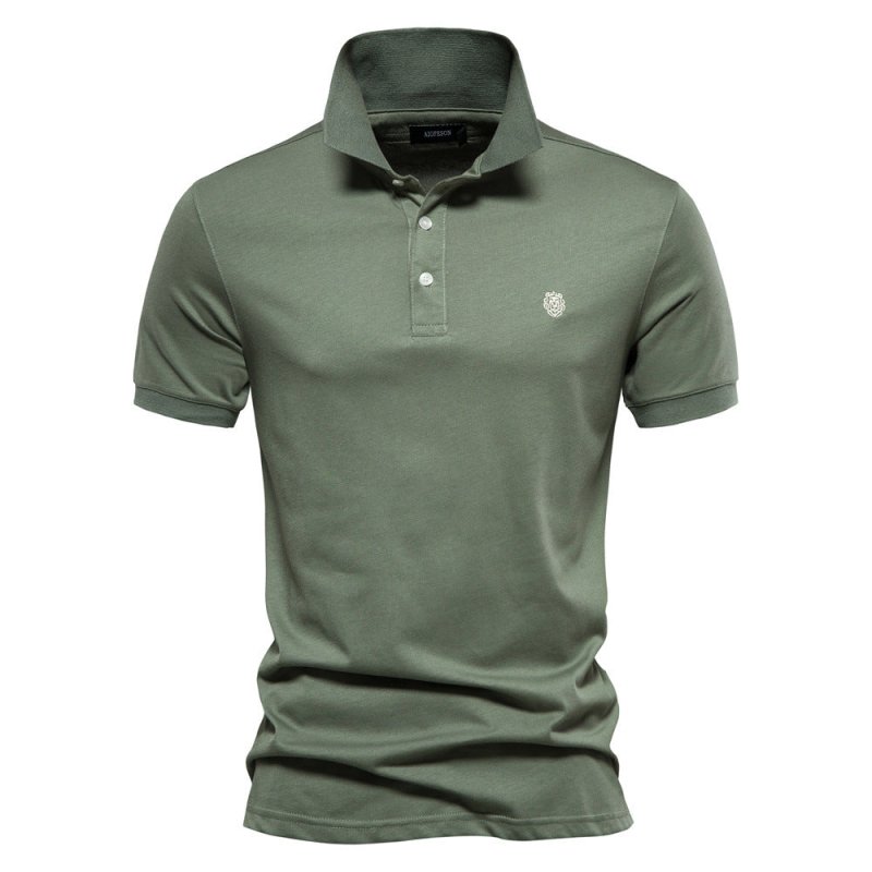 Polo Classique Brodé à Col Boutonné