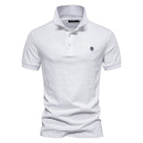 Polo Classique Brodé à Col Boutonné