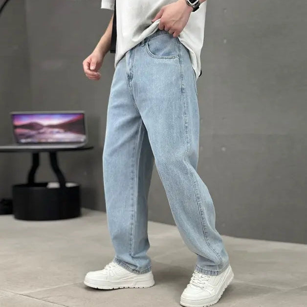 Pantalon Droit Léger Noir Homme