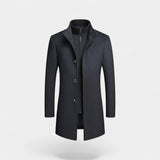 Manteau Homme en Laine – Col Double Mi-Long