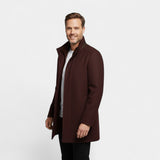 Manteau Homme en Laine – Col Double Mi-Long