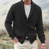 Gilet Tricoté à Boutons Col Châle
