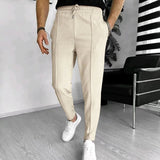 Pantalon Texturé à Cordon de Serrage