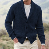 Gilet Tricoté à Boutons Col Châle