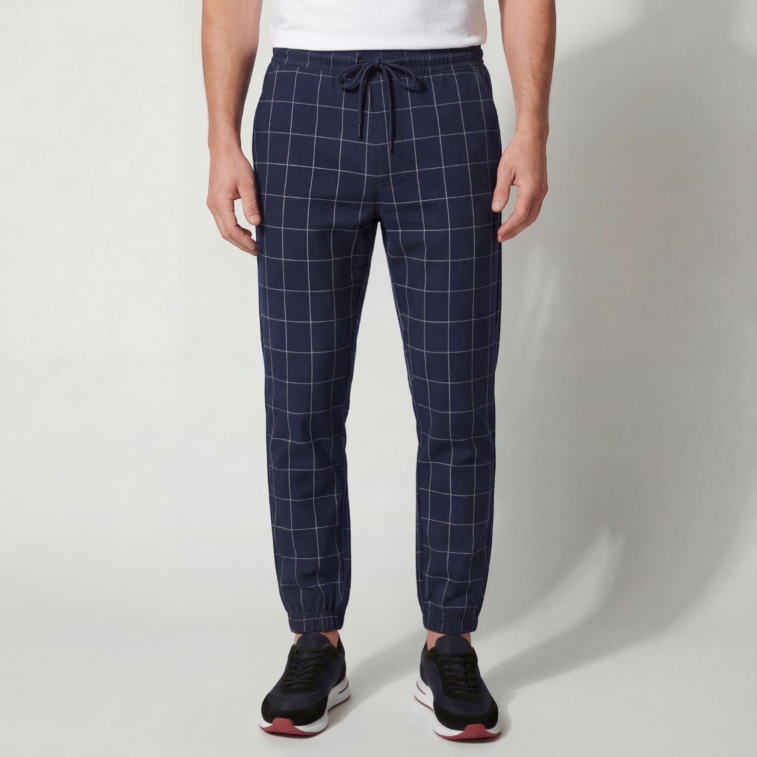 Pantalon homme en coton à carreaux