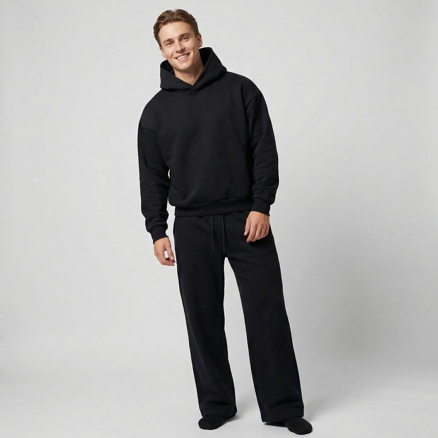 Ensemble Sweat à Capuche et Pantalon en Maille Cozy Homme