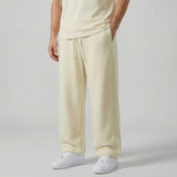 Pantalon homme en coton à jambe droite avec cordon