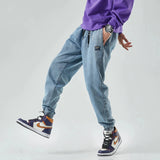 Jogger Denim Ample à Chevilles Resserrées