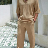 Ensemble Texturé Polo et Pantalon