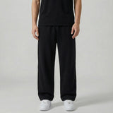 Pantalon homme en coton à jambe droite avec cordon
