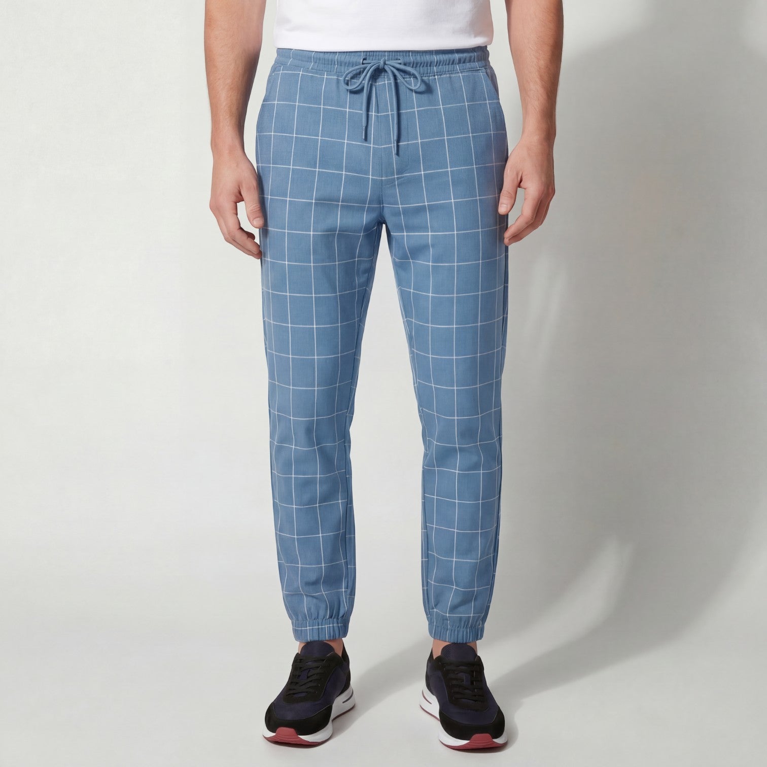 Pantalon homme en coton à carreaux
