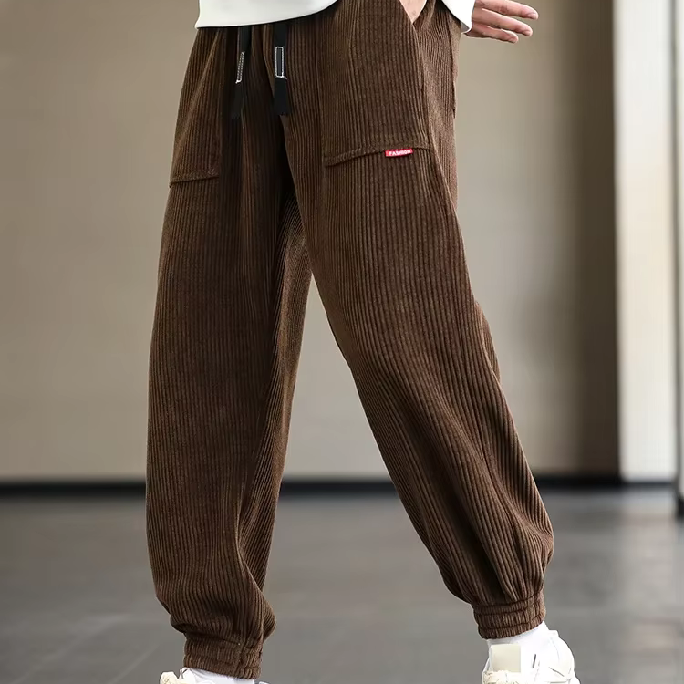 Jogger Velours Côtelé à Chevilles Resserrées