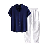 Ensemble Chemise Col Officier et Pantalon