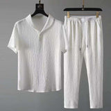 Ensemble Texturé Col Revers et Pantalon