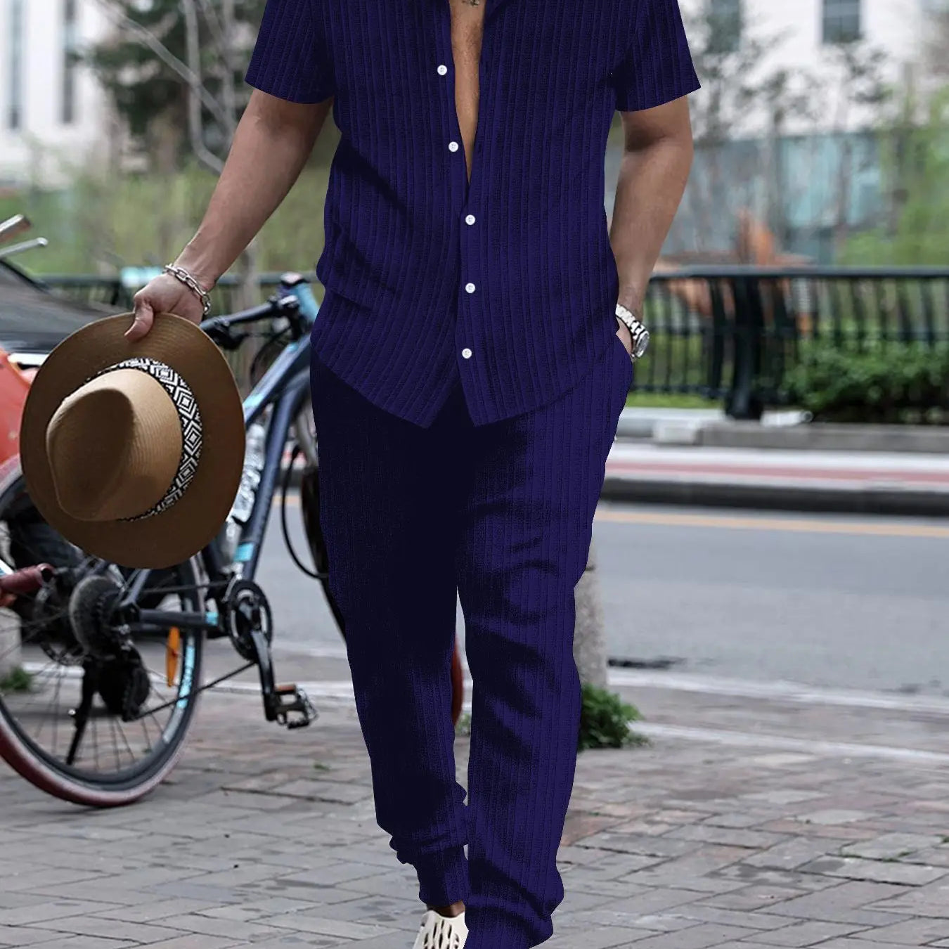 Ensemble Rayé Chemise et Pantalon