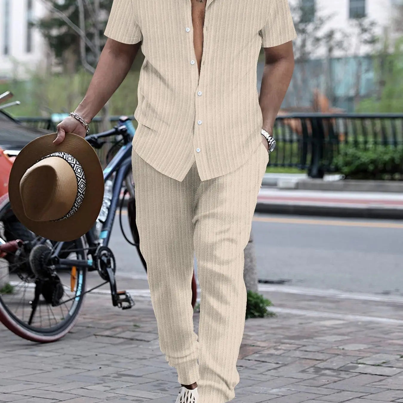 Ensemble Rayé Chemise et Pantalon