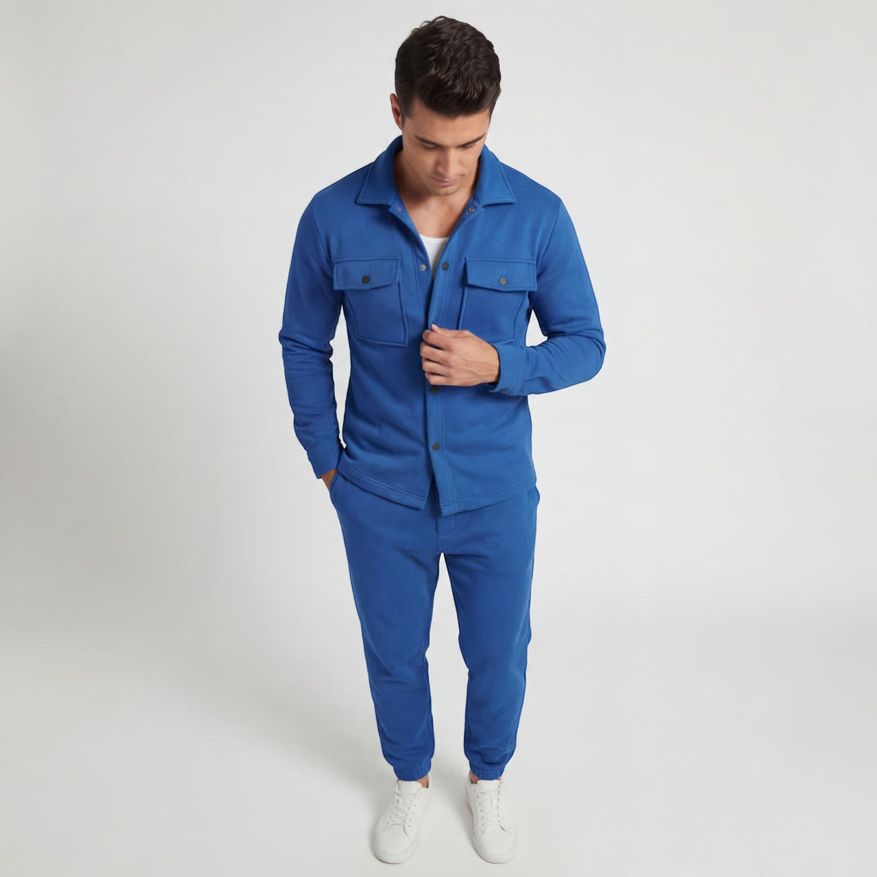 Ensemble Casual Deux Pièces en Coton pour Homme